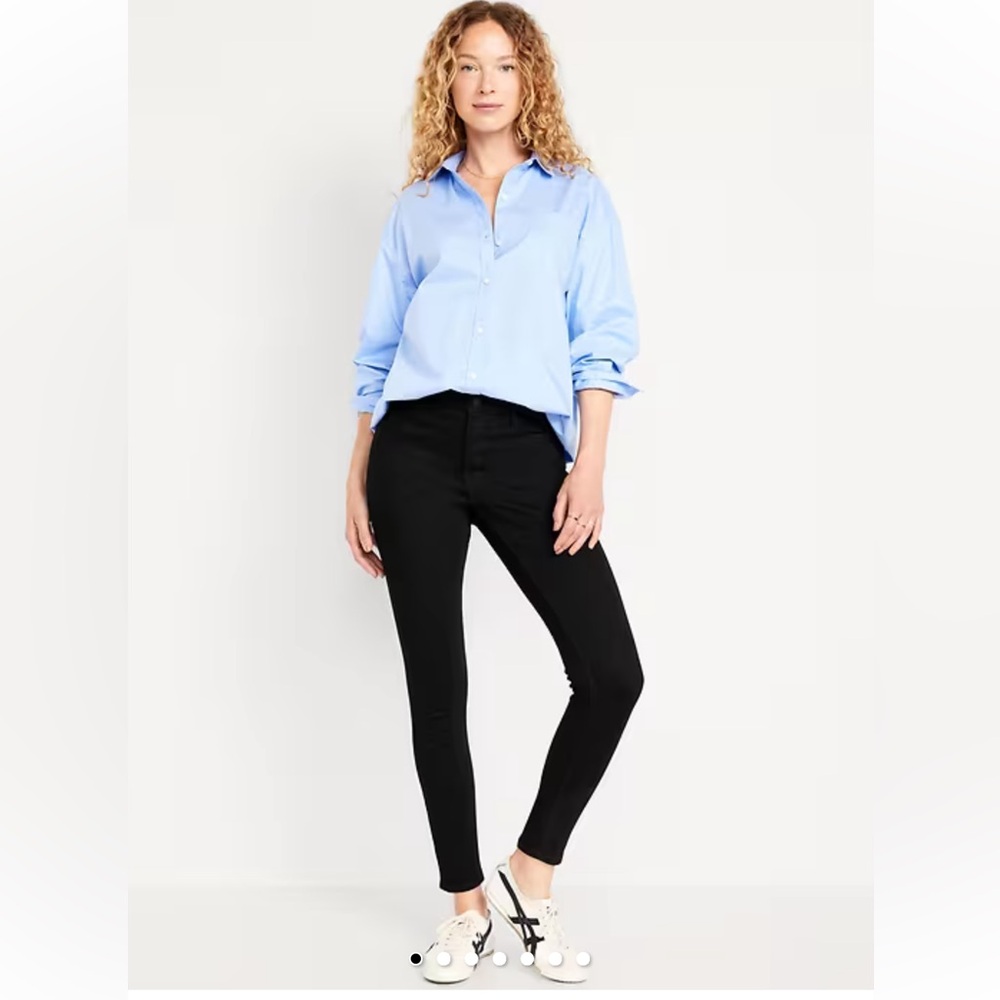 Old Navy High-Rise Rockstar Super Skinny Secret-Smooth Black Jeans 16S